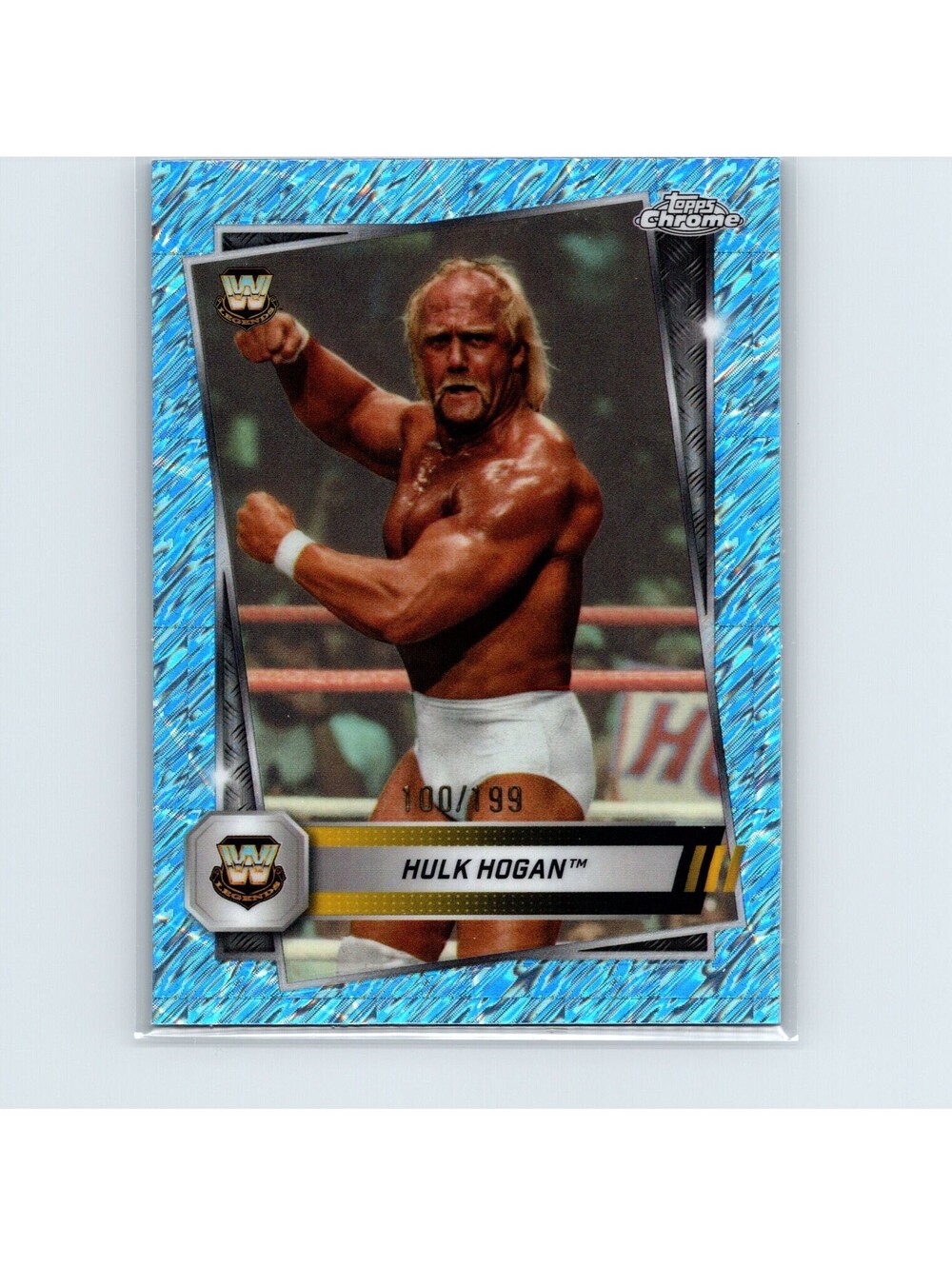 2025 Topps Chrome WWE Hulk Hogan #12 Aqua Shimmer #/199